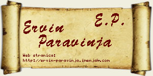 Ervin Paravinja vizit kartica
